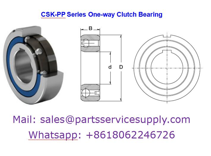 CSK17-PP One Way Bearing with Internal and External Keyways Size:17x40x12mm