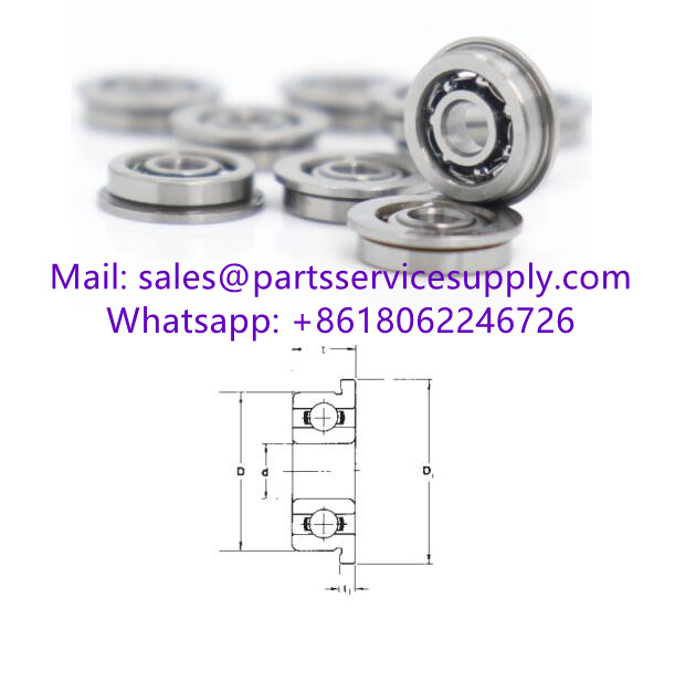 F606 (Alt P/N:RF-1760) Open Type Miniature Ball Bearings with Flange Size:6x17x6mm