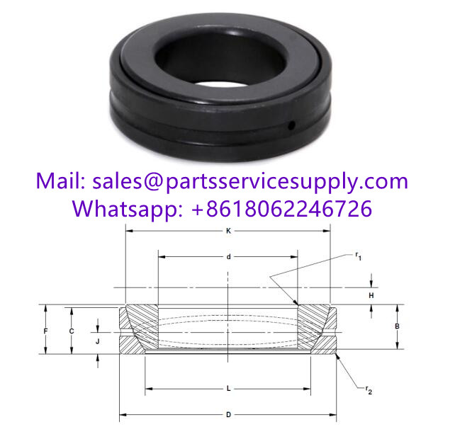 MB150-SA (Alt P/N:GE150-SX) Single Acting Angular Contact Spherical Plain Bearing Size 150x225x48mm