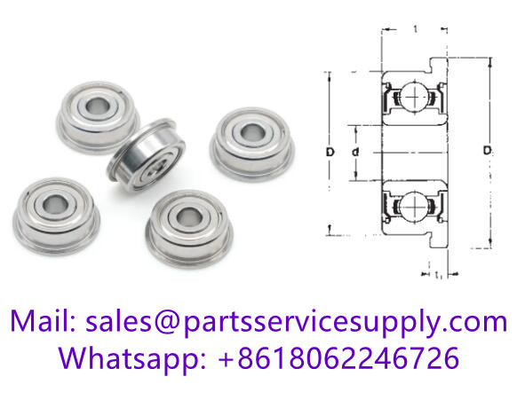 F635ZZ Shielded Miniature Ball Bearings with Flange Size 5x19x6mm