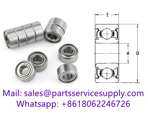 R2-6ZZ (Alt P/N:RI-618ZZ) Double Shielded Miniature Bearing Size 1/8x3/8x9/64 inch