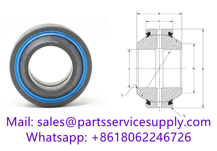 AT125753 Spherical Plain Bearing (Cross Reference: GEG45ES-2RS, MBH4550-SS, 45FSH75-SS, GEH45-2RS, GE45FO-2RS)