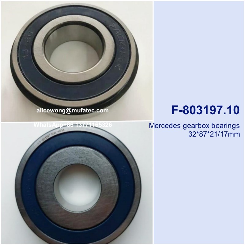 F-803197.10.KL-H95A F-803197 Mercedes gearbox bearings special ball bearings 32x87x21/17mm