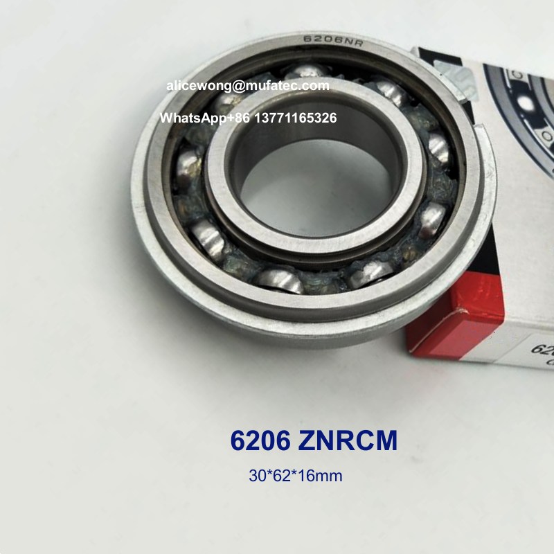 6206 ZNRCM deep groove ball bearings with circlips 30x62x16mm