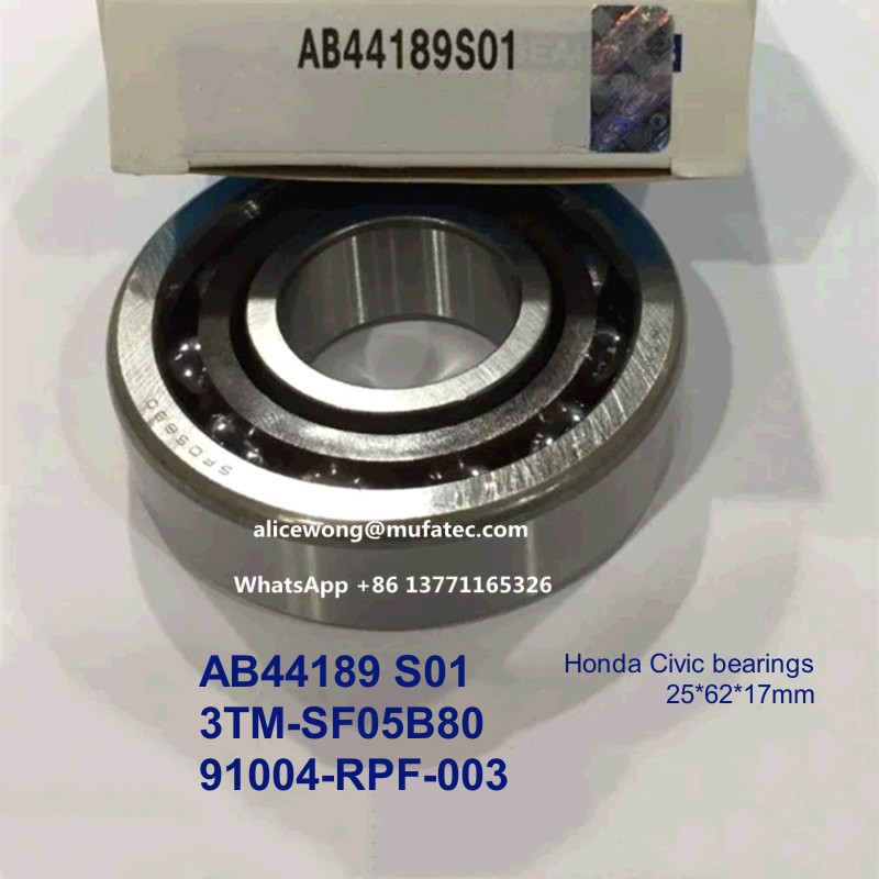 AB44189S01 3TM-SF05B80 91004-RPF-003 Honda Civic transmission bearings 25*62*17mm