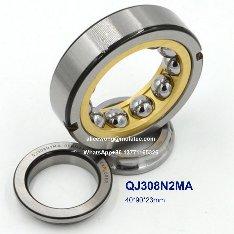 QJ308N2MA automotive bearings four point contact ball bearings 40*90*23mm