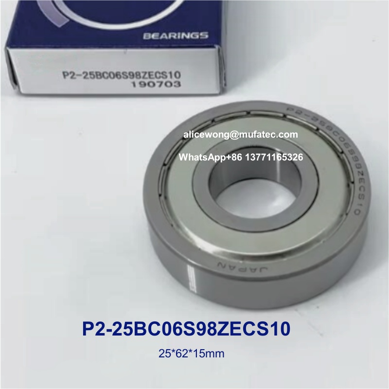 P2-25BC06S98ZECS10 25BC06S98 automotive generator bearings one side steel seal bearings 25*62*15mm