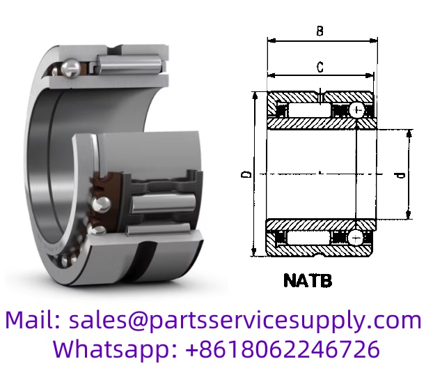 NATB5904 (Alt P/N: NKIB5904, NKJB5904) Needle Roller Bearings with Angular Contact Ball Bearing