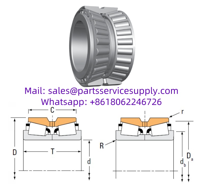 NA397/394D Double Row Tapered Roller Bearing (Size: 2.3622x4.3307x2.0625 Inch)