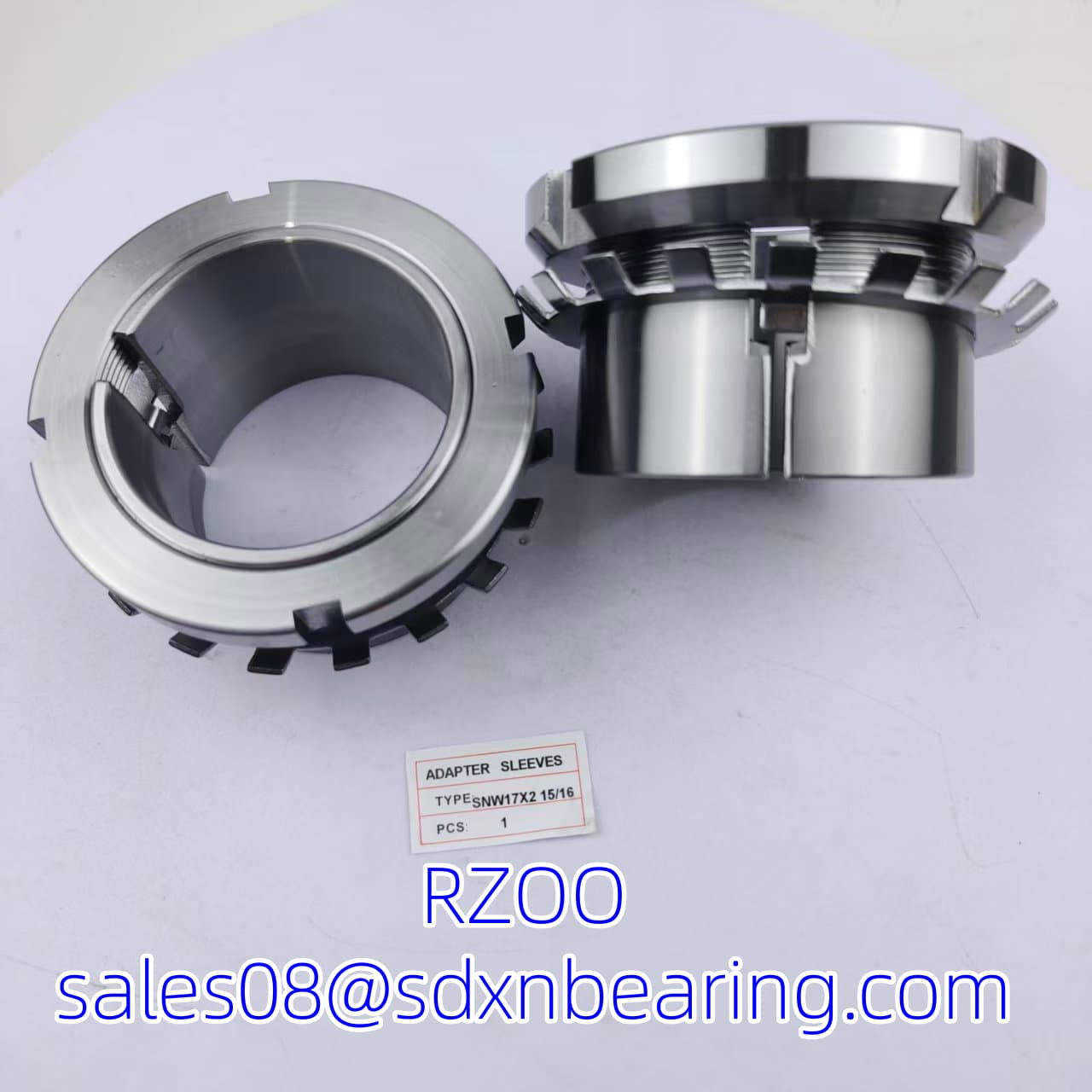SNW 17X2.15/16 Adapter sleeve with AN or N lock nut and W lock washer, inch dimensions