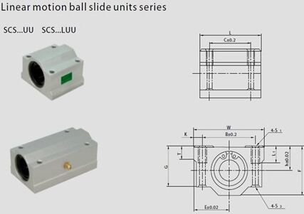 SCS10LUU Linear Motion Ball Slide Bearing 10x40x68mm