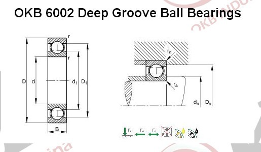 6002 ZZ deep groove ball bearing