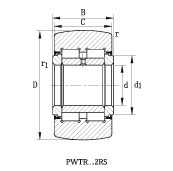 PWTR1542-2RS Yoke Type Track Roller Bearings