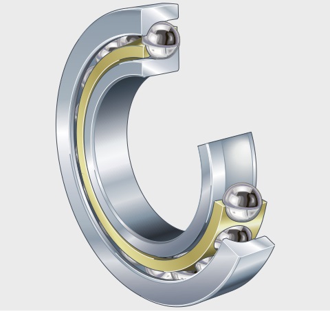 7221-B-MP-UO Angular contact ball bearings, Solid brass cage, single row