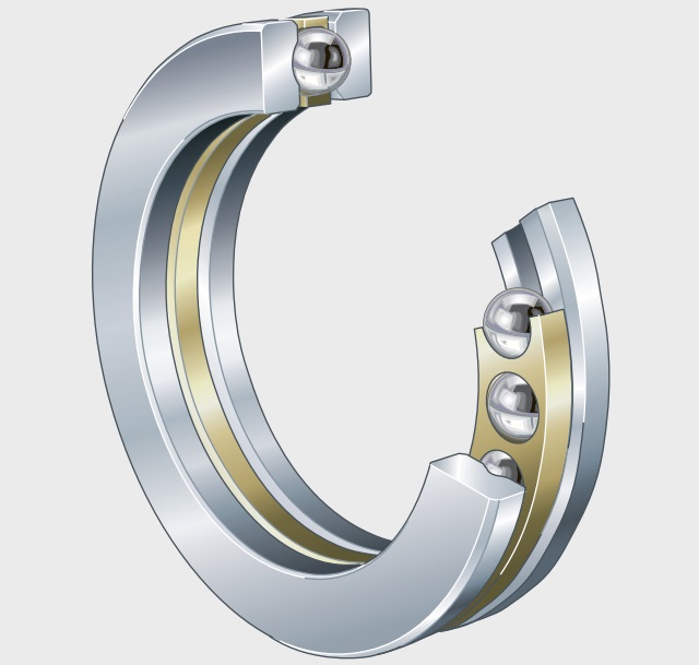 51334M Solid brass window cage, bore 170 mm, Axial deep groove ball bearings, Single direction