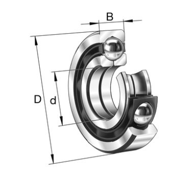 QJ308-TVP bore 40 mm, Four point contact bearings, polyamide PA66