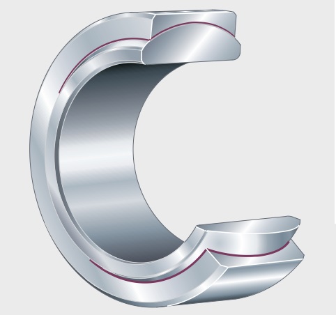 GE8UK Radial spherical plain bearings, bore 8 mm, Maintenance-free, DIN ISO 12240-1, dimension series E, Open design