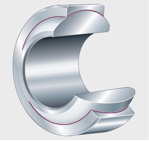 GE15FW Radial spherical plain bearings, bore 15 mm, Maintenance-free, DIN ISO 12240-1, dimension series G, Open design