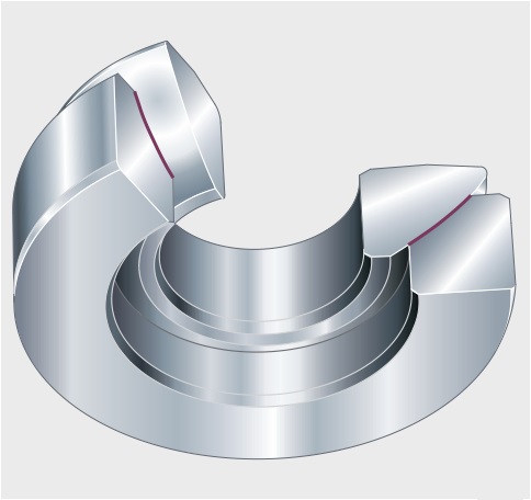 GE35AW Spherical plain thrust bearings, bore 35 mm, Maintenance-free, DIN ISO 12240-3, Open design